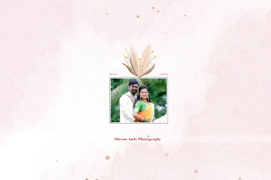 Marathi wedding album back cover design 06 in 12x18 PSD format