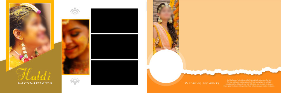 Modern Haldi ceremony album template for Photoshop