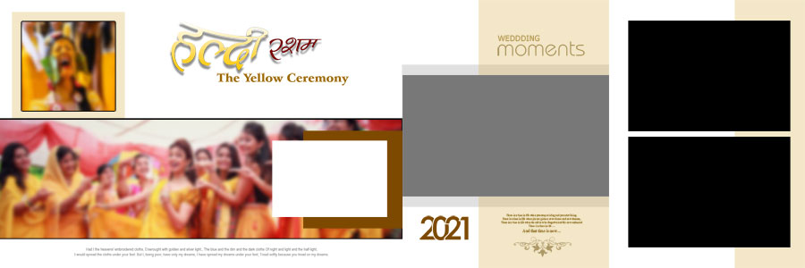 Haldi wedding album layout with editable design elements