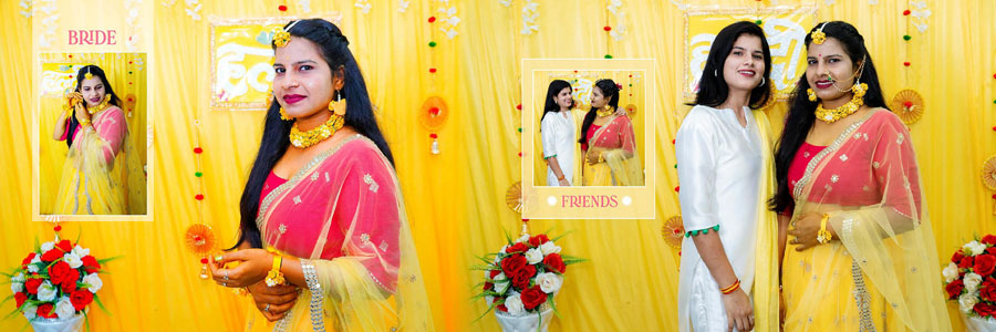Haldi ceremony album PSD for bridal and family photographs