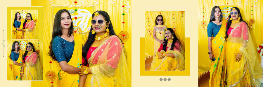 Creative 12x36 Haldi photo album Photoshop template
