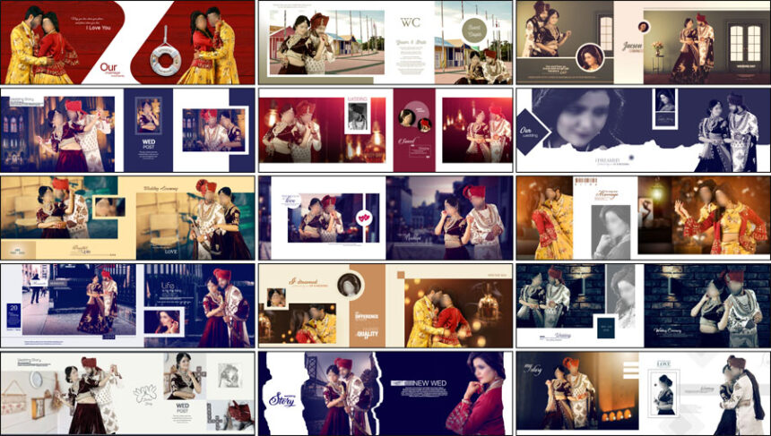 25 Free Indian Wedding DM Album Design PSD Templates 12x36