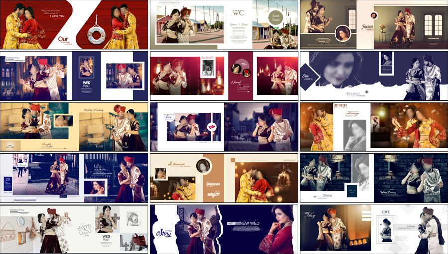 25 Free Indian Wedding DM Album Design PSD Templates 12x36