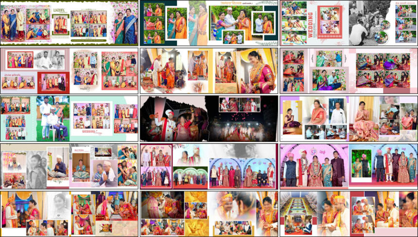 30 Traditional Indian Wedding Album PSD Templates 12x36