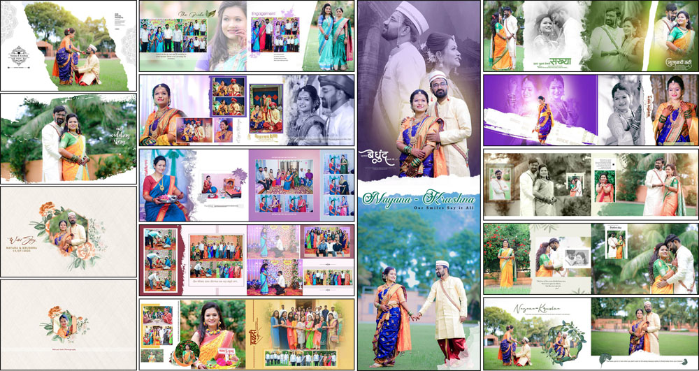 Preview of 55 Traditional Marathi Wedding Album Design PSD Templates