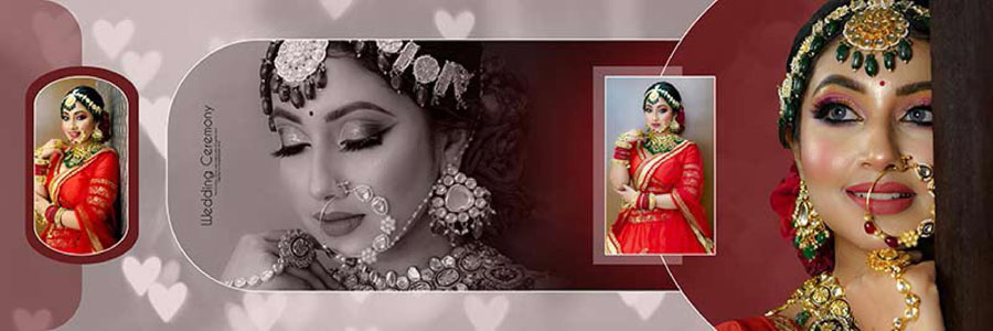 Bridal and groom portrait album PSD 12x36 layout