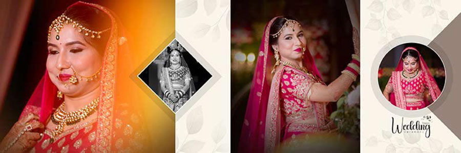Bridal wedding portrait design PSD 12x36 template