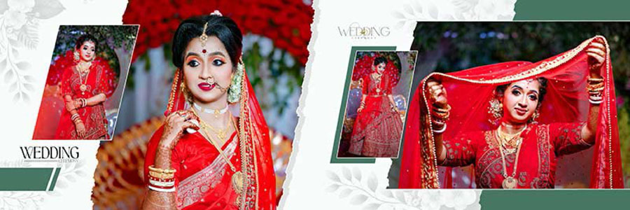 Traditional Indian bridal album PSD template 12x36