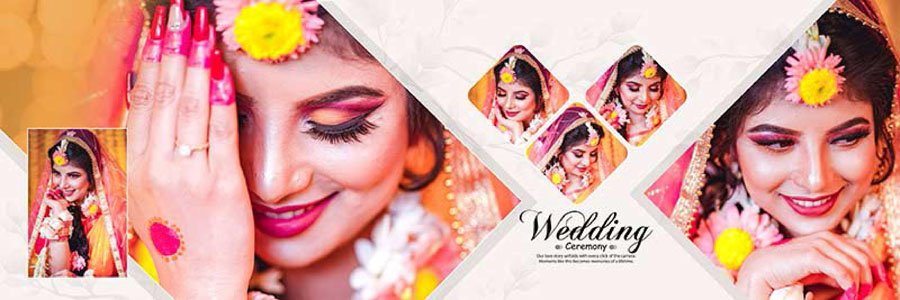 12x36 PSD wedding album template for bridal photography