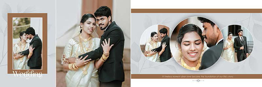 12x36 wedding album PSD template for bridal portraits