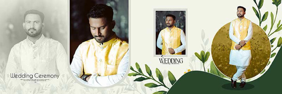 12x36 wedding album design PSD template collection preview