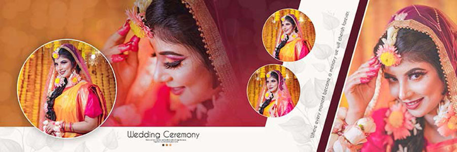 Wedding couple album design PSD 12x36 template