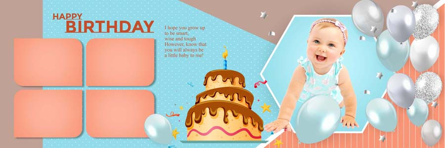 Birthday album design templates free download, baby photo layout preview 10