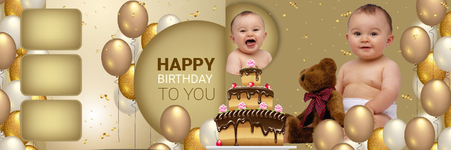 Happy birthday PSD design resources for a baby album, preview 18