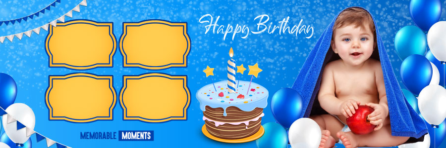 Baby birthday album design PSD layout for memorable birthday photos, preview 19