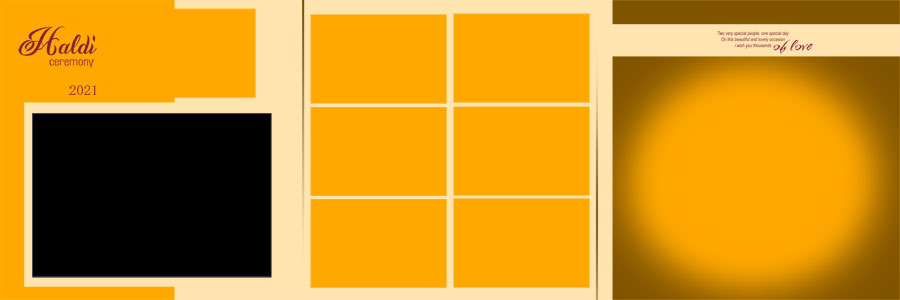 Haldi ceremony album template for bridal and family photos