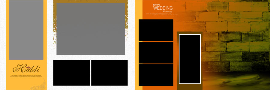 Modern Haldi album design PSD for Photoshop users
