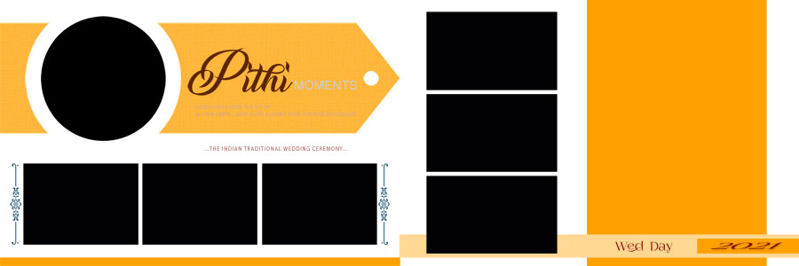 12x36 Photoshop PSD template for Haldi event photos
