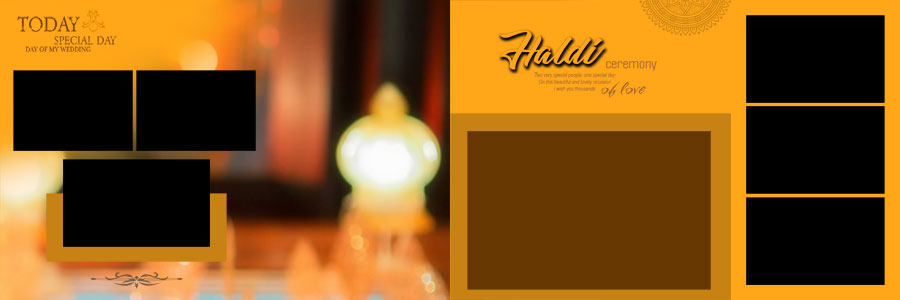 12x36 Haldi ceremony photo album PSD layout