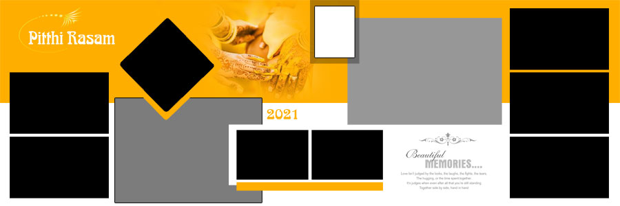Haldi ceremony album PSD for bridal portraits and celebrations