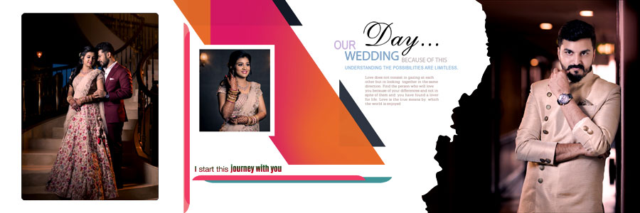 Wedding couple portrait album PSD design for Photoshop