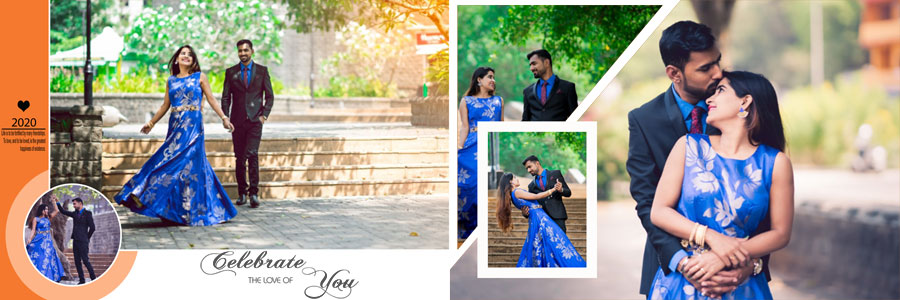 Modern 12x36 album layout for outdoor couple photography