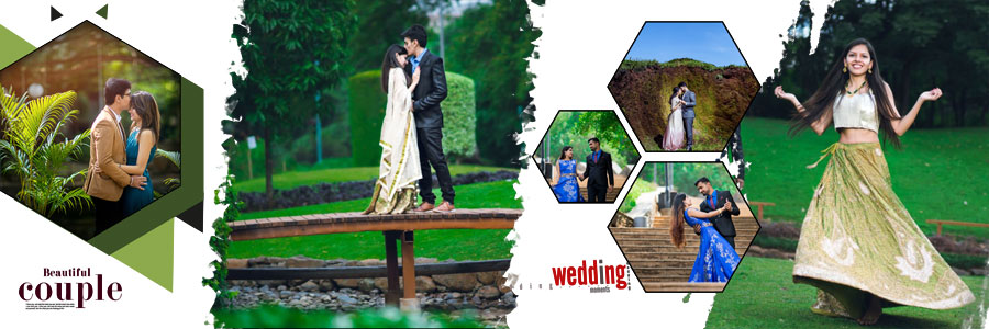 Creative wedding album PSD layout for romantic photographs