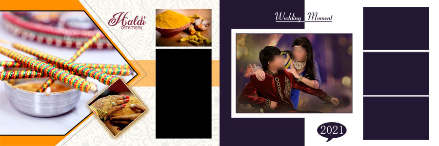 15 Indian Haldi ceremony album design PSD templates