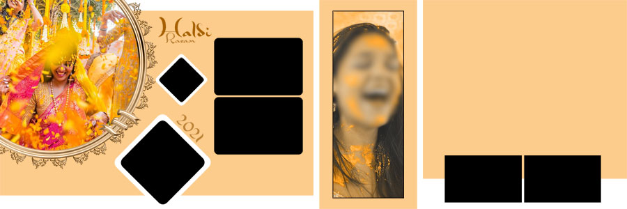 Haldi album design template for bridal and family pictures