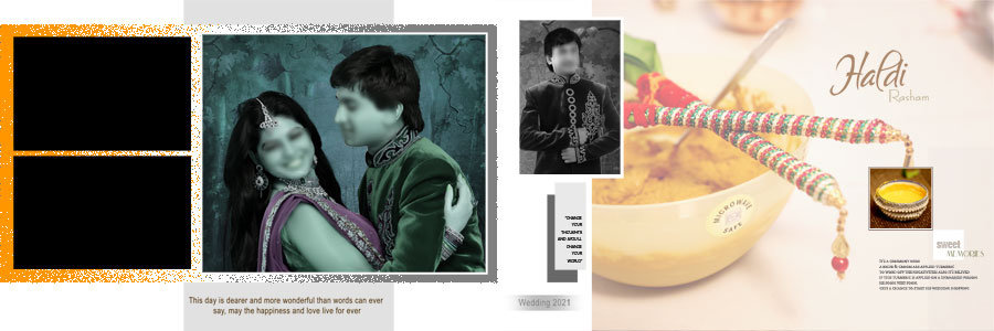 Free Indian Haldi ceremony album design PSD collection