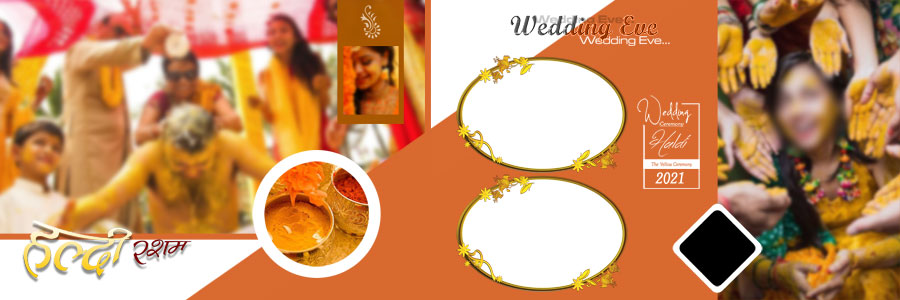 12x36 Haldi ceremony photo album design PSD