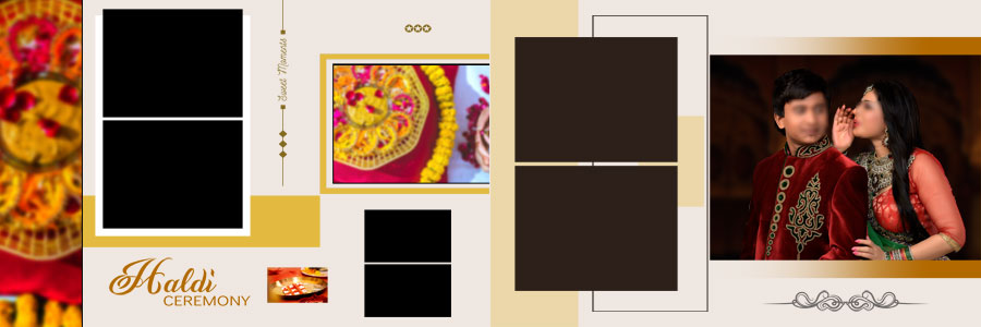 Editable Haldi ceremony album PSD for photographers