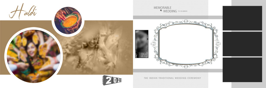 12x36 Photoshop PSD layout for Haldi ceremony photos