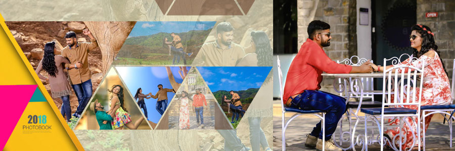 Creative 12x36 pre-wedding photo album Photoshop PSD