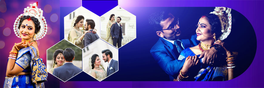 Modern 12x36 wedding album design PSD for portraits
