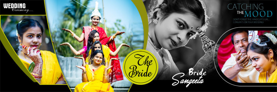 Bride and groom portrait album PSD in 12x36 format