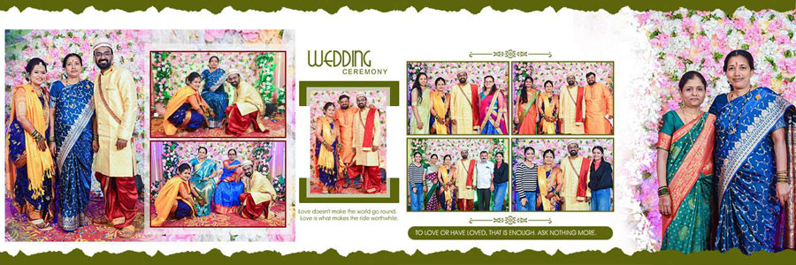Traditional Indian wedding album PSD 12x36 design preview 01