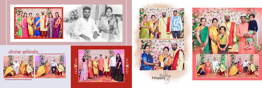 12x36 traditional wedding album page design in PSD format, preview 28