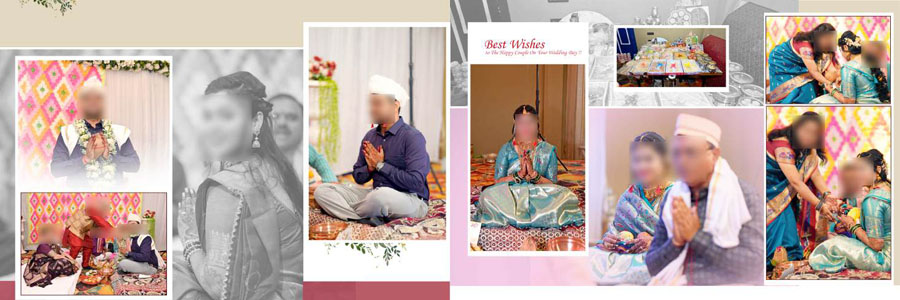 Indian wedding album design in a wide 12x36 Photoshop layout, preview 07