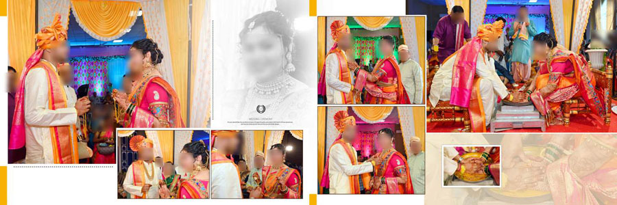 12x36 wedding album design PSD for Indian marriage photography, preview 09