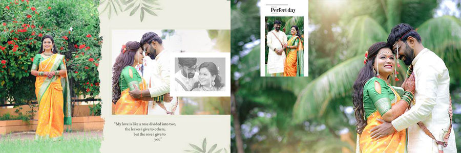 Marathi wedding couple DM album design 02, 12x36 PSD preview