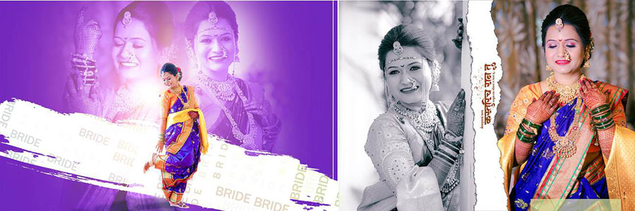 Marathi wedding couple DM album design 04, 12x36 PSD preview