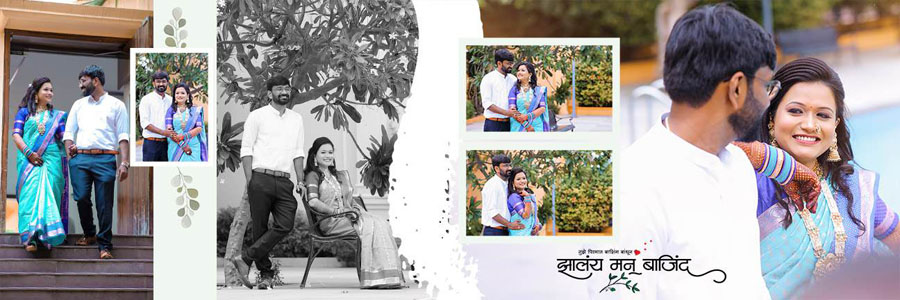 Marathi wedding couple DM album design 05, 12x36 PSD preview