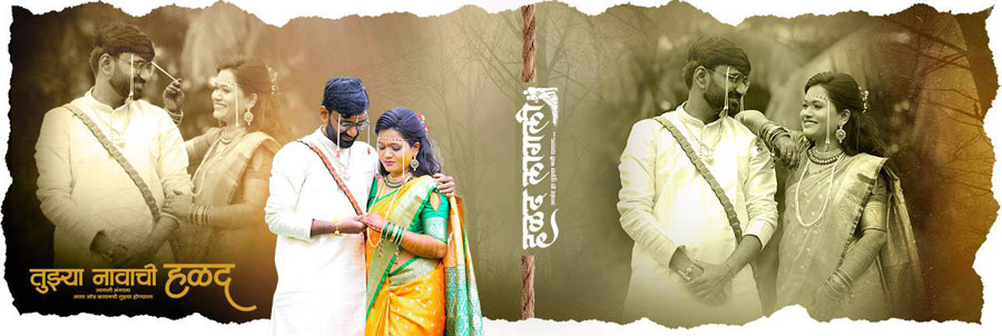 Marathi wedding couple DM album design 09, 12x36 PSD preview