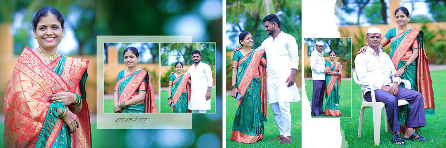 Traditional Marathi wedding album spread design 13, 12x36 PSD preview