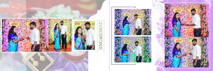 Traditional Marathi wedding album spread design 15, 12x36 PSD preview
