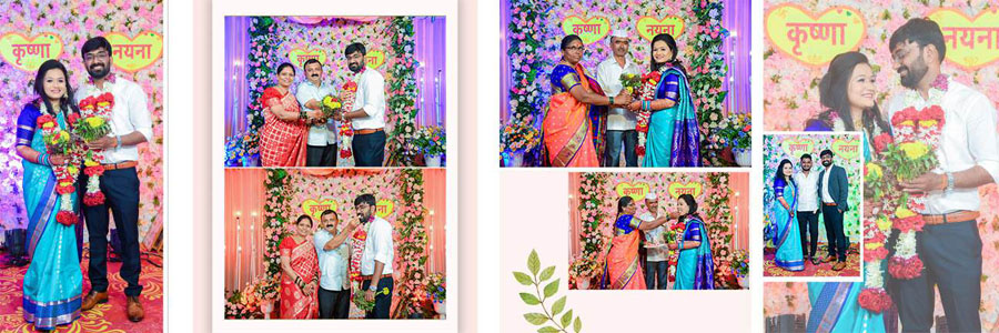 Traditional Marathi wedding album spread design 16, 12x36 PSD preview