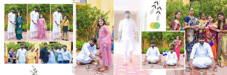 Traditional Marathi wedding album spread design 33, 12x36 PSD preview