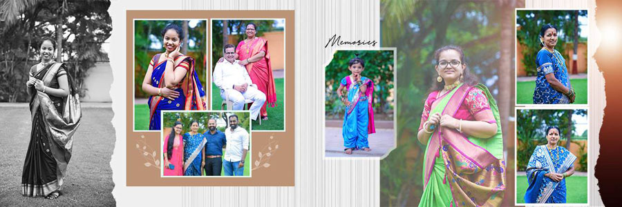 Traditional Marathi wedding album spread design 37, 12x36 PSD preview