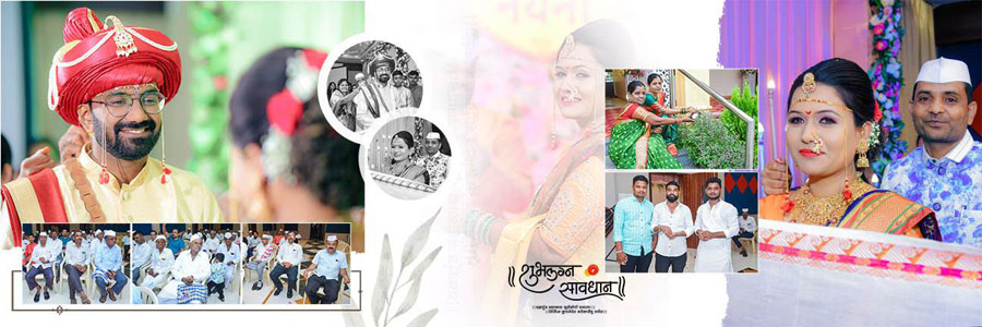 Traditional Marathi wedding album spread design 05, 12x36 PSD preview